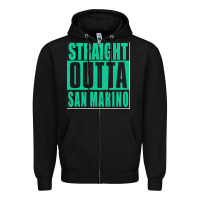 Black Straight Outta San Marino Zipper Hoodie - Bettercallsaul