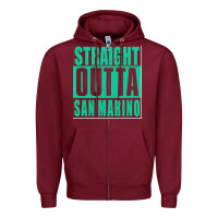 Burgundy Straight Outta San Marino Zipper Hoodie - Bettercallsaul