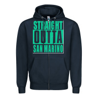 Navy Straight Outta San Marino Zipper Hoodie - Bettercallsaul