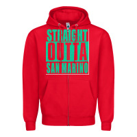 Red Straight Outta San Marino Zipper Hoodie - Bettercallsaul