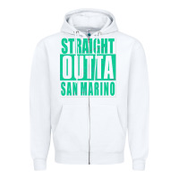 White Straight Outta San Marino Zipper Hoodie - Bettercallsaul