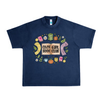 Navy cozy book girl club Urban Heavy Tee - MaliasSmallBusiness