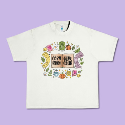 Cozy Book Girl Club Urban Heavy Tee Designed By Maliassmallbusiness