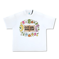 White cozy book girl club Urban Heavy Tee - MaliasSmallBusiness