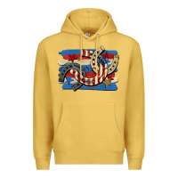 Antique Gold 4th of july horseshoe Premium Hoodie - CowGirlArtShop
