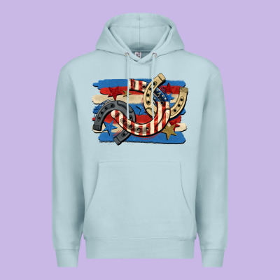 4th Of July Horseshoe Premium Hoodie Designed By Cowgirlartshop
