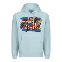 Blue Mist 4th of july horseshoe Premium Hoodie - CowGirlArtShop