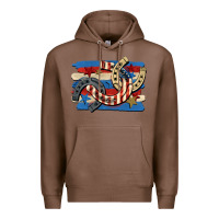 Chestnut 4th of july horseshoe Premium Hoodie - CowGirlArtShop