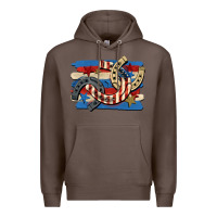 Coffee 4th of july horseshoe Premium Hoodie - CowGirlArtShop