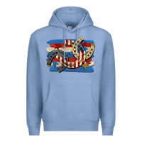 Colony Blue 4th of july horseshoe Premium Hoodie - CowGirlArtShop