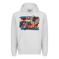 Dove Grey 4th of july horseshoe Premium Hoodie - CowGirlArtShop