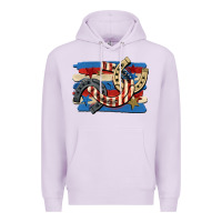 Lilac 4th of july horseshoe Premium Hoodie - CowGirlArtShop