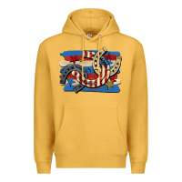 Mustard 4th of july horseshoe Premium Hoodie - CowGirlArtShop