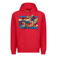 Red 4th of july horseshoe Premium Hoodie - CowGirlArtShop