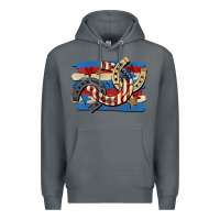 Rock 4th of july horseshoe Premium Hoodie - CowGirlArtShop