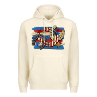 Sandshell 4th of july horseshoe Premium Hoodie - CowGirlArtShop