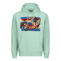 Seafoam 4th of july horseshoe Premium Hoodie - CowGirlArtShop