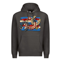 Smoke 4th of july horseshoe Premium Hoodie - CowGirlArtShop
