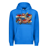 True Royal 4th of july horseshoe Premium Hoodie - CowGirlArtShop