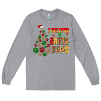 Heather Grey i believe in santa paws Long Sleeve Tee - MaliasSmallBusiness