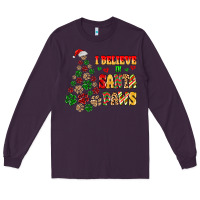 Plum i believe in santa paws Long Sleeve Tee - MaliasSmallBusiness