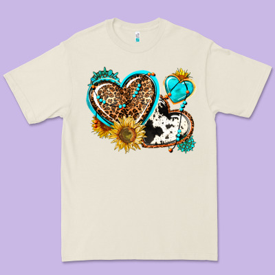 Western Leopard Pride  Hearts Premium Tee Designed By Adodesignshop