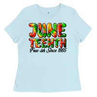 Baby Blue juneteenth free ish since 1865 Ladies Tee - HRA Design Shop