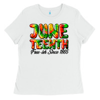 White juneteenth free ish since 1865 Ladies Tee - HRA Design Shop