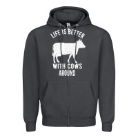 Smoke Life Is Better With Cows Around Zipper Hoodie - Bettercallsaul