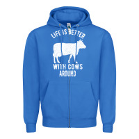 True Royal Life Is Better With Cows Around Zipper Hoodie - Bettercallsaul