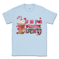 Dusty Blue v is for valentine venti coffee cup Classic Tee - MaliasSmallBusiness