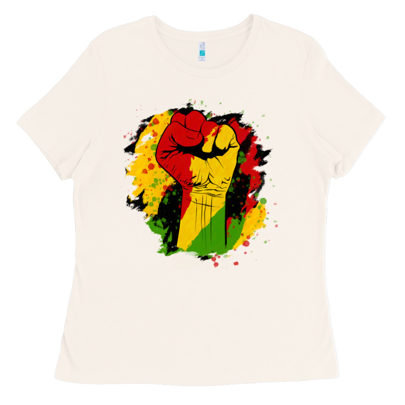 Juneteenth Fist Ladies Tee by HRA Design Shop | Teevron