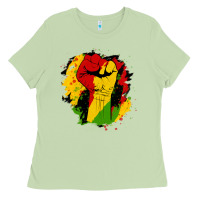 Matcha juneteenth fist Ladies Tee - HRA Design Shop