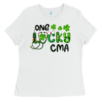 White one lucky certified medical assistant cma Ladies Tee - RanaPortraitStore