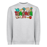 Heather Grey teacher life Heavyweight Sweatshirt - MaliasSmallBusiness