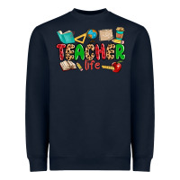 Navy teacher life Heavyweight Sweatshirt - MaliasSmallBusiness