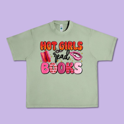 Hot Girls Read Books Urban Heavy Tee Designed By Maliassmallbusiness