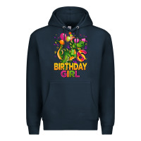 Navy 6th birthday girl t rex pink Premium Hoodie - CowGirlArtShop