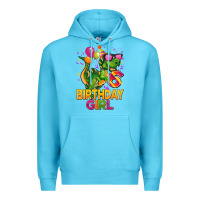 Ocean Blue 6th birthday girl t rex pink Premium Hoodie - CowGirlArtShop