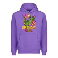 Purple 6th birthday girl t rex pink Premium Hoodie - CowGirlArtShop