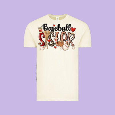 Baseball Sister Vintage Tee Designed By Maliassmallbusiness