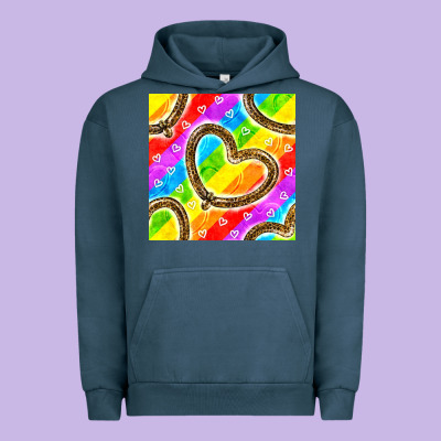 Pride Lgbtq Leopard Heart Balloons Pattern Urban Hoodie Designed By Bundleandbundleshop