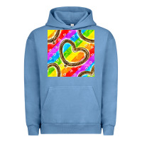 Pigment Pebble Blue Pride lgbtq leopard heart balloons pattern Urban Hoodie - BundleAndBundleShop