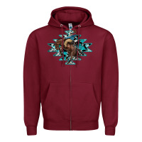 Burgundy western cowboy Zipper Hoodie - RanaPortraitStore