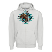 Dove Grey western cowboy Zipper Hoodie - RanaPortraitStore