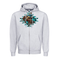 Heather Grey western cowboy Zipper Hoodie - RanaPortraitStore