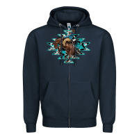 Navy western cowboy Zipper Hoodie - RanaPortraitStore