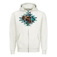 Oatmeal Heather western cowboy Zipper Hoodie - RanaPortraitStore