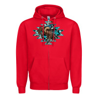 Red western cowboy Zipper Hoodie - RanaPortraitStore
