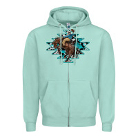 Seafoam western cowboy Zipper Hoodie - RanaPortraitStore